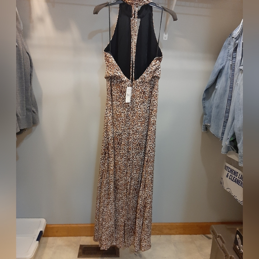 Free People Leopard Print Halter Maxi Dress in Brown and Black - Picture 5 of 10